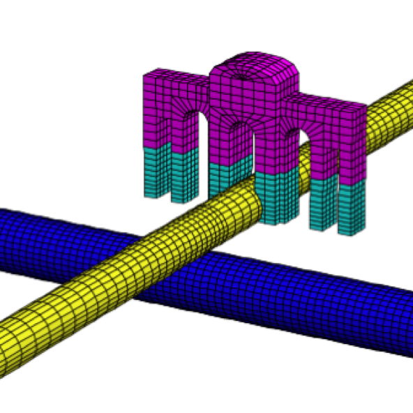 FLAC 3D隧道穿越既有隧道